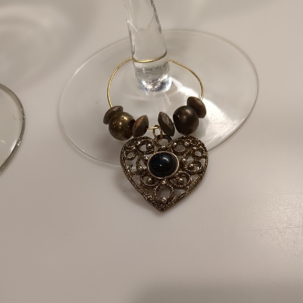 Hand Crafted Gold and Silver Wine Glass Charms